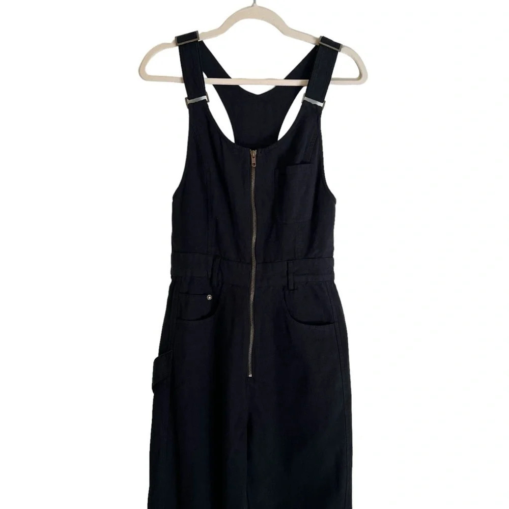 Mate the Label Organic Cotton Canvas Overalls Jet Black XS NWOT Utility Outdoor - Picture 3 of 8